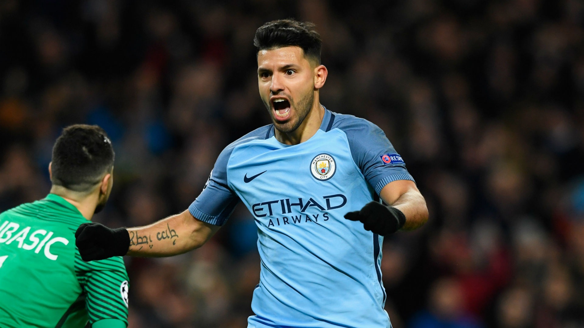 Aguero grapples for glory as strikers shine in Manchester City v Monaco