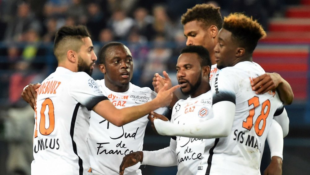 Stephane Sessegnon lors du match de Ligue 1 entre Caen et Montpellier. AFP