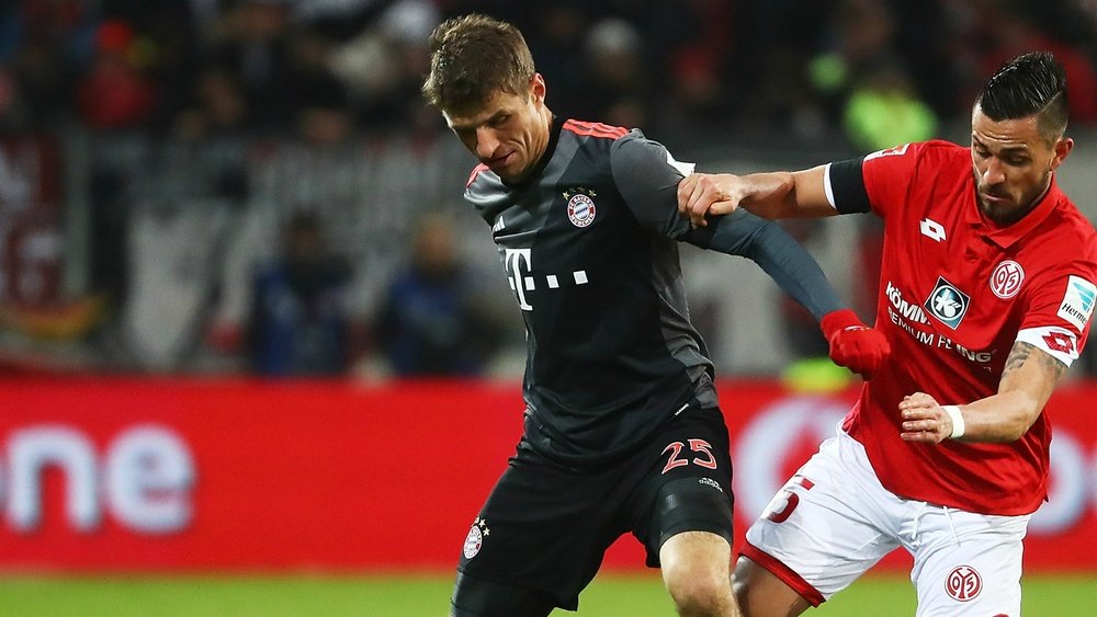 Thomas Muller in action for Bayern Munich. Goal