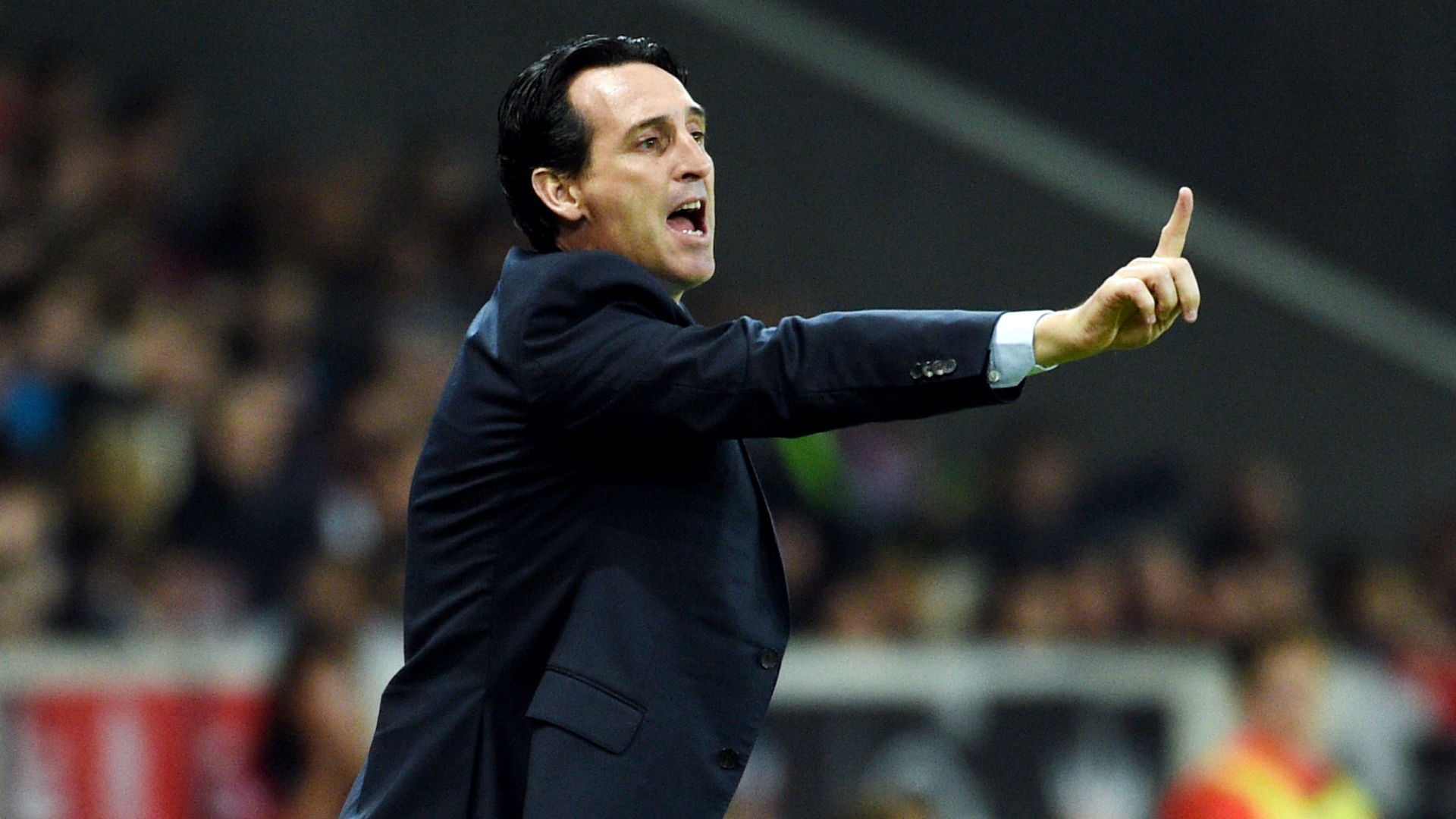 Unai Emery gestures on the touchline. Goal