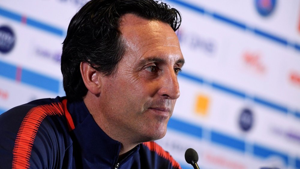 Unai Emery  coach du Paris Saint Germain en conférence de presse. GOAL