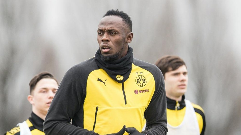 Usain Bolt has been training with the Dortmund squad. GOAL
