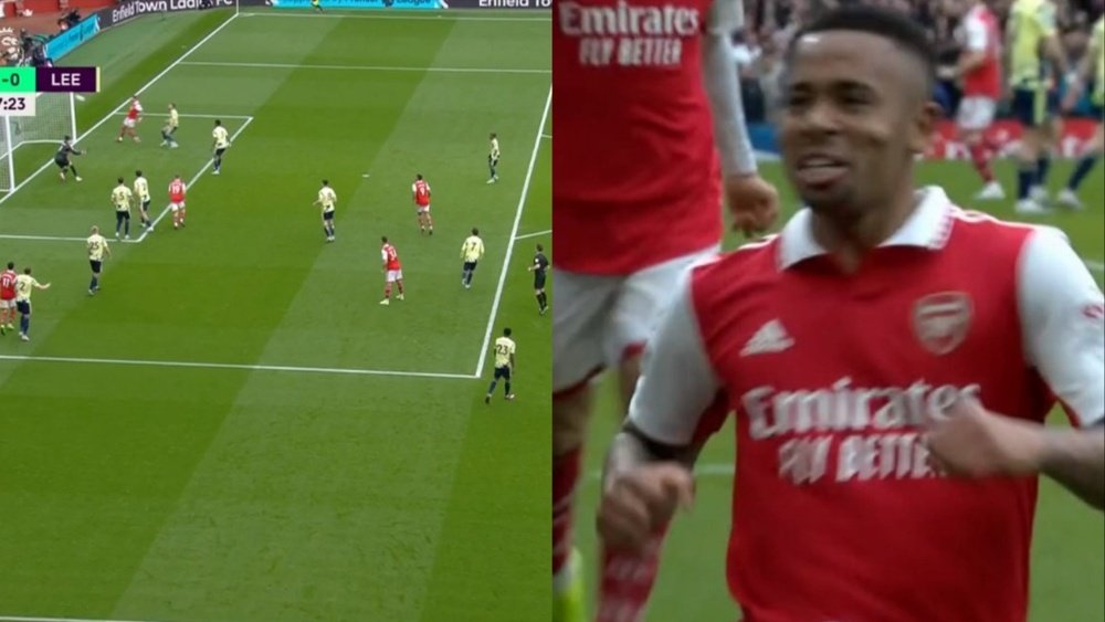 The second goal of the match was scored by Ben White. Screenshot/DAZN
