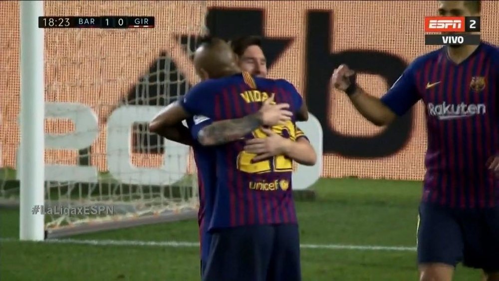 Messi made the finish look easy. Screenshot/ESPN
