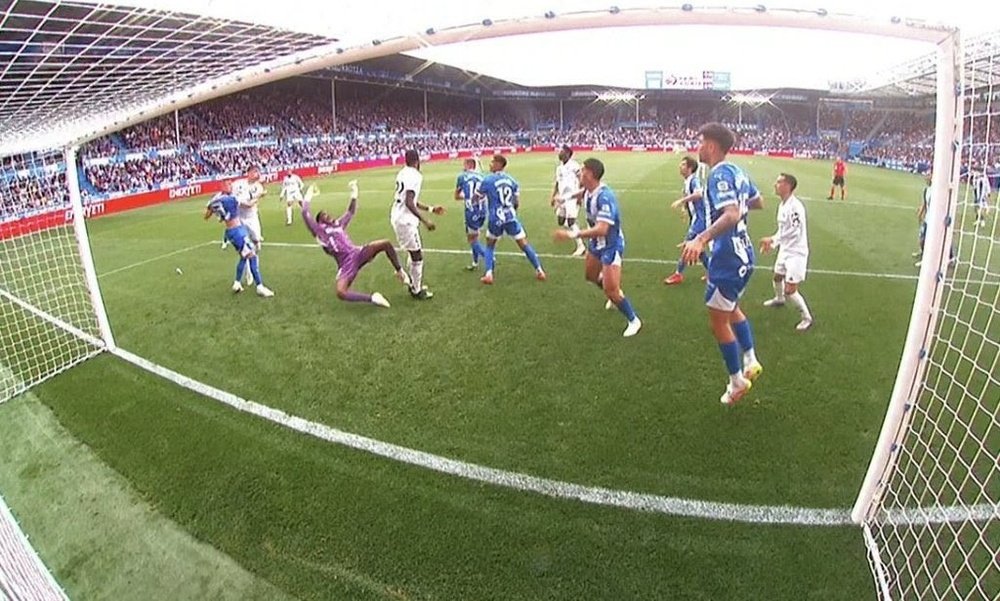 Un culetazo de Rüdiger chafó el 0-1 de Asencio. Captura/Movistar+
