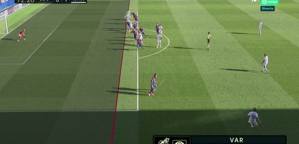 Ramos had a goal ruled out. Screenshot/MovistarLaLiga