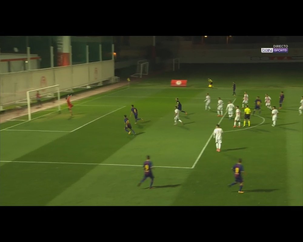 Gol de Álex Collado en el Olympiakos-Barcelona de la UEFA Youth League. BeINSports