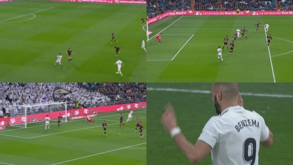 Benzema ouvre le feu. Capture/beINSports