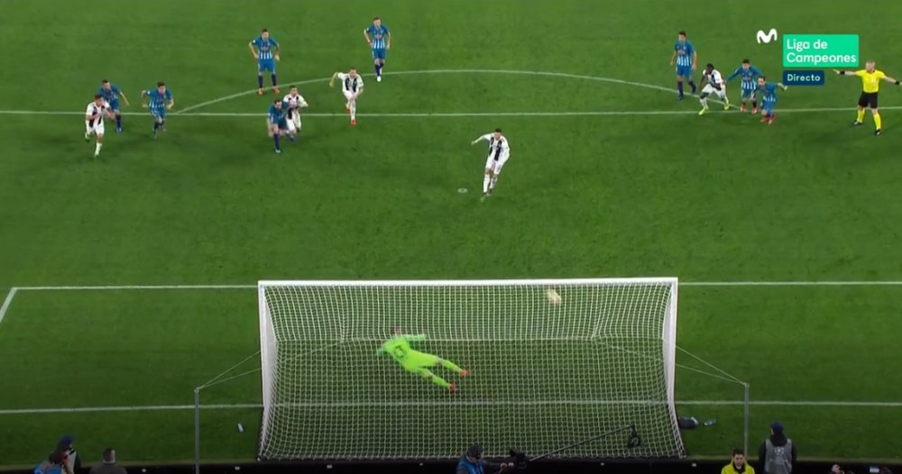 Cristiano marque sur penalty. Capture/Movistar