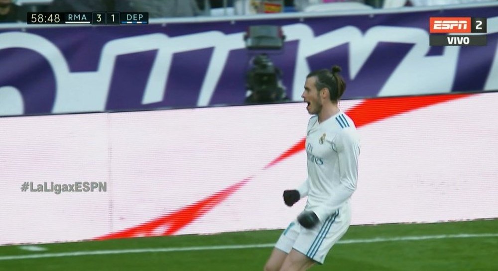 Bale anotó dos goles al Deportivo. Captura/ESPN