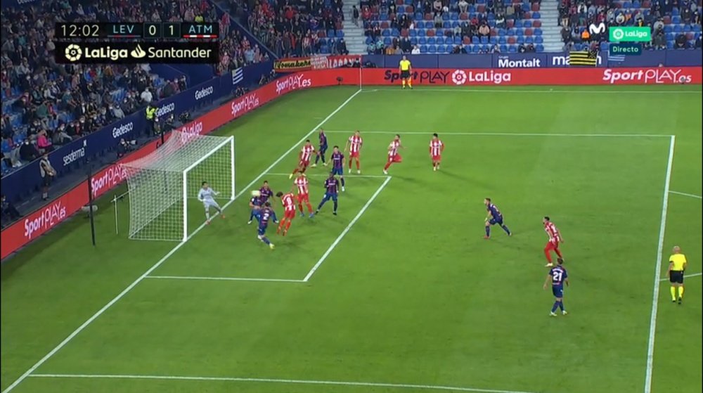Griezmann scored his first LalIga goal of the season. screenshot/movistarlaliga