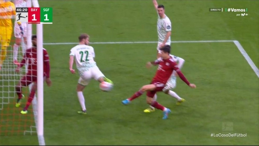 Lewandowski puso el 1-1 en el marcador. Captura/Vamos
