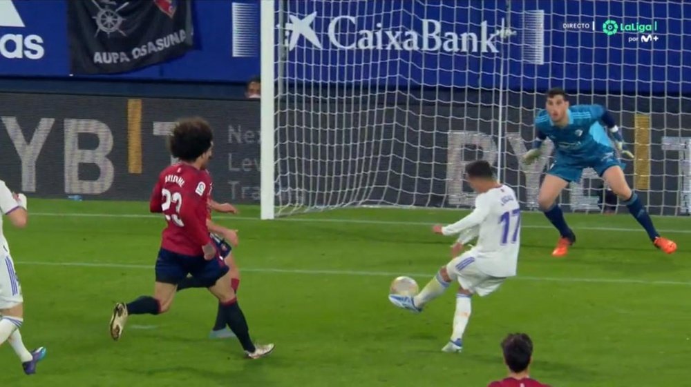 Lucas Vázquez cerró el partido con el tercero. Captura/MovistarLaLiga