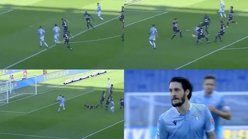 Luis Alberto opened the scoring for Lazio. Screenshot/MovistarLigadeCampeones