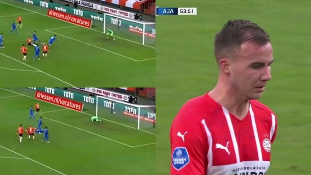 Götze vai fazendo uma bela atuação no PSV. Capturas/ESPN