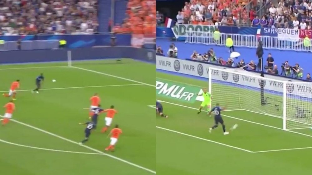 Mbappe tapped home to send the fans berserk. Screenshot/Telecinco