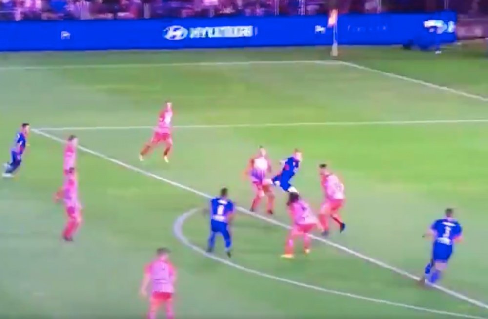 McGree's stunner saw Newcastle Jets into the grand final. Screenshot