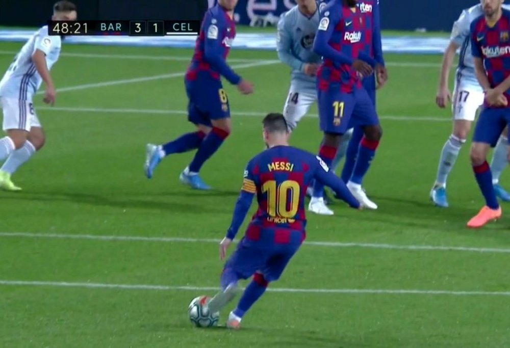 Otra maravilla de Leo Messi. Captura/Movistar