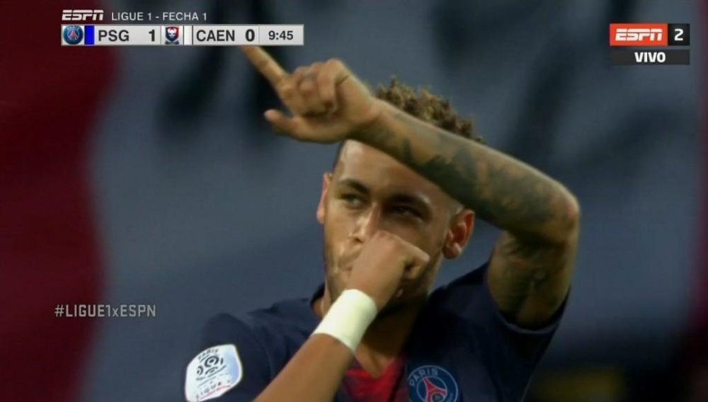 Neymar torna al goal. Captura/ESPN