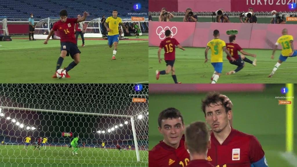 Oyarzabal anotó el golazo de la gran final de Tokio. Captura/TVE