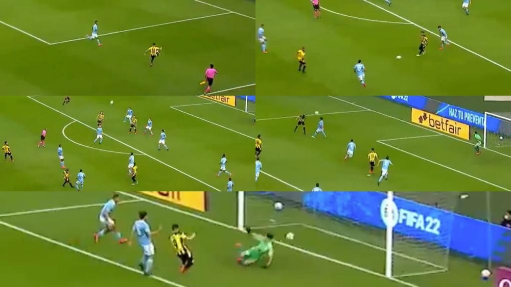 Peñarol hizo un golazo. Capturas/TwitterSudamericana