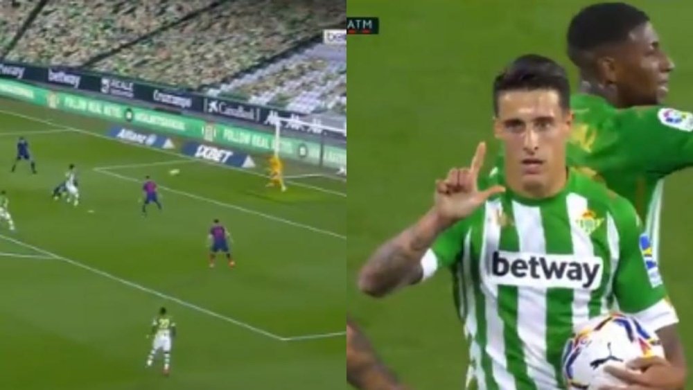 Tello levelled the scores v Atletico Madrid. Screenshot/beINSports