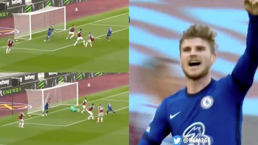 Werner scored after more than two months. Screenshot/DAZN