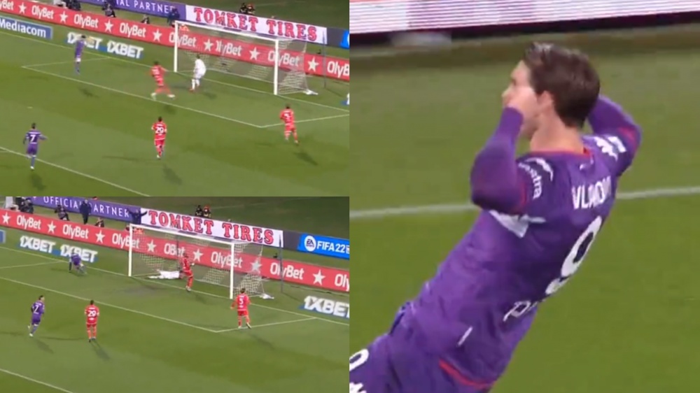 Vlahovic volvió a marcar. Capturas/beINSports