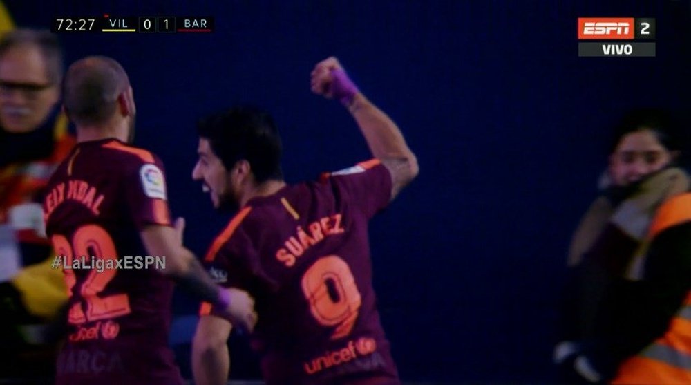 Gol de Suárez, gol del Barça. Captura/ESPN