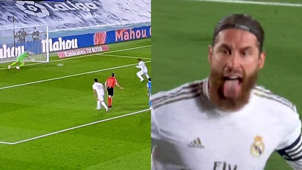 Sergio Ramos délivre le Real Madrid sans trembler sur penalty. Capture/Movistar