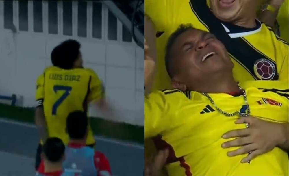 El padre de Luis Díaz vio a su hijo marcar un doblete. Capturas/TyCSports