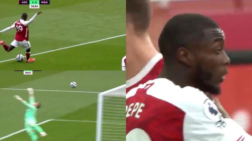 Pépé marcó un gol espectacular. Capturas/DAZN