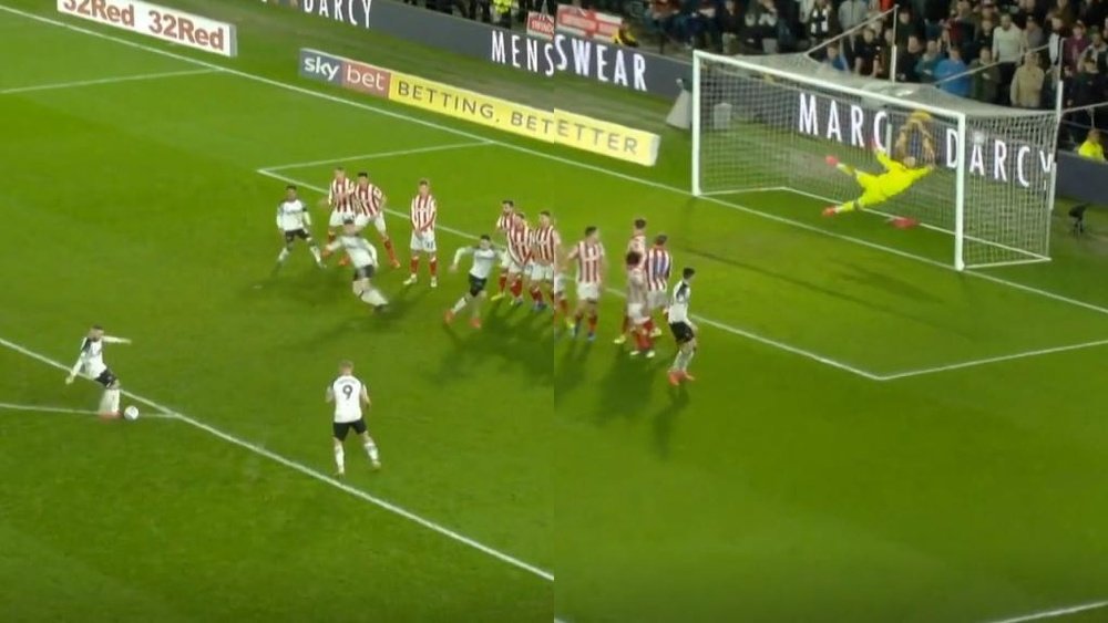 Rooney put a free kick right in the top corner. Capturas/RamsTV