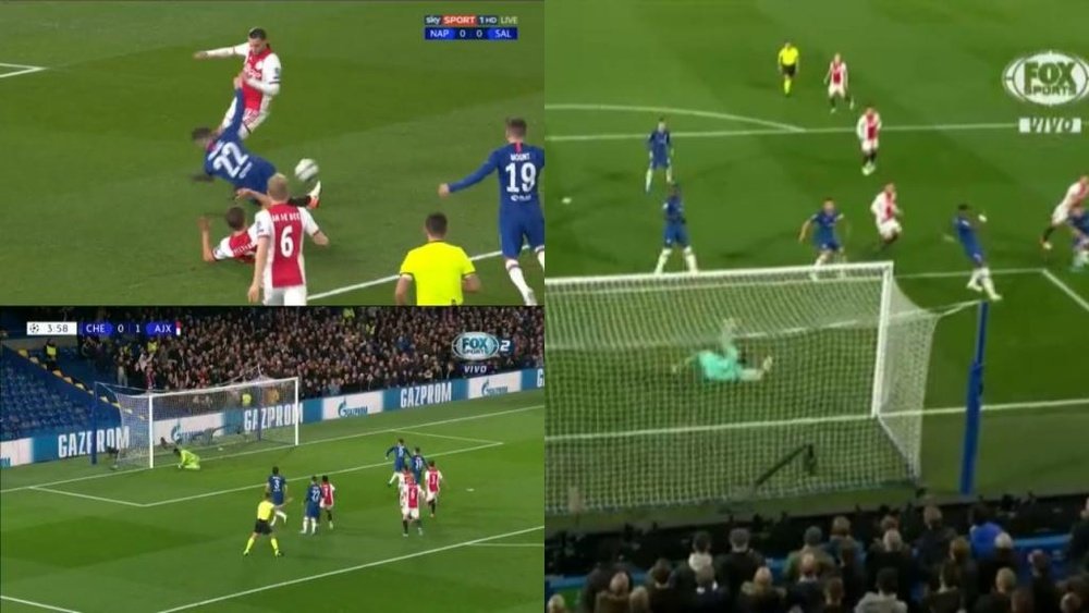 Début de folie entre Chelsea et l'Ajax. Captura/SkySport/FoxSports