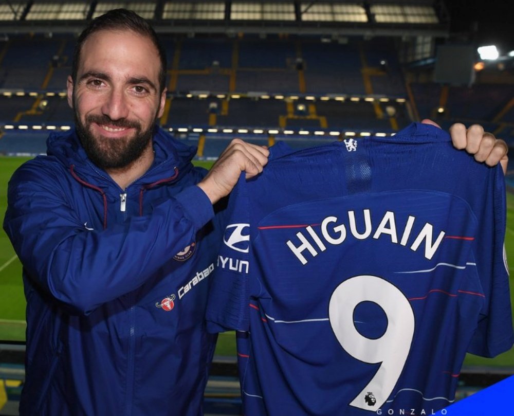 Higuaín assinou pelo Chelsea. ChelseaFC
