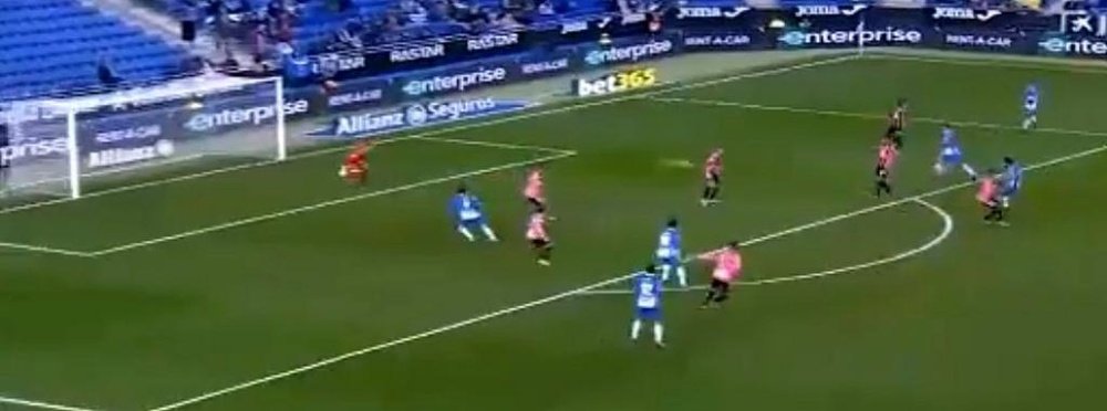 Granero marcó el segundo gol del Espanyol. Captura/beINSports