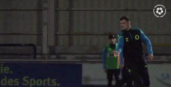 Xhaka training 5th tier German side while playing under Xabi Alonso