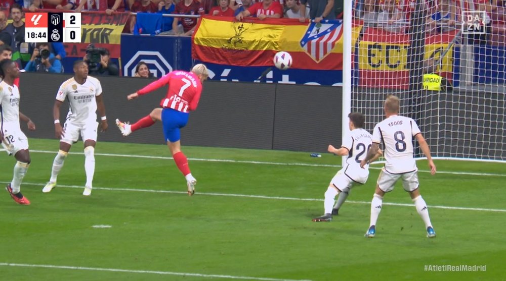 Griezmann puso el 2-0 ante el Madrid. Captura/DAZN