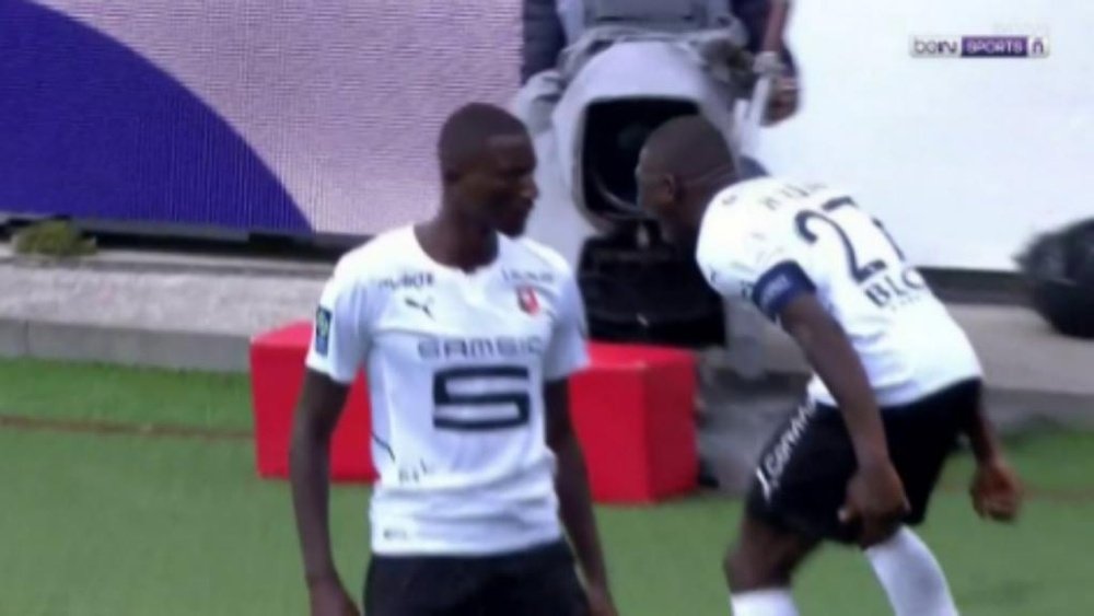 Guirassy marcó el primer gol del Rennes. Captura/beINSports