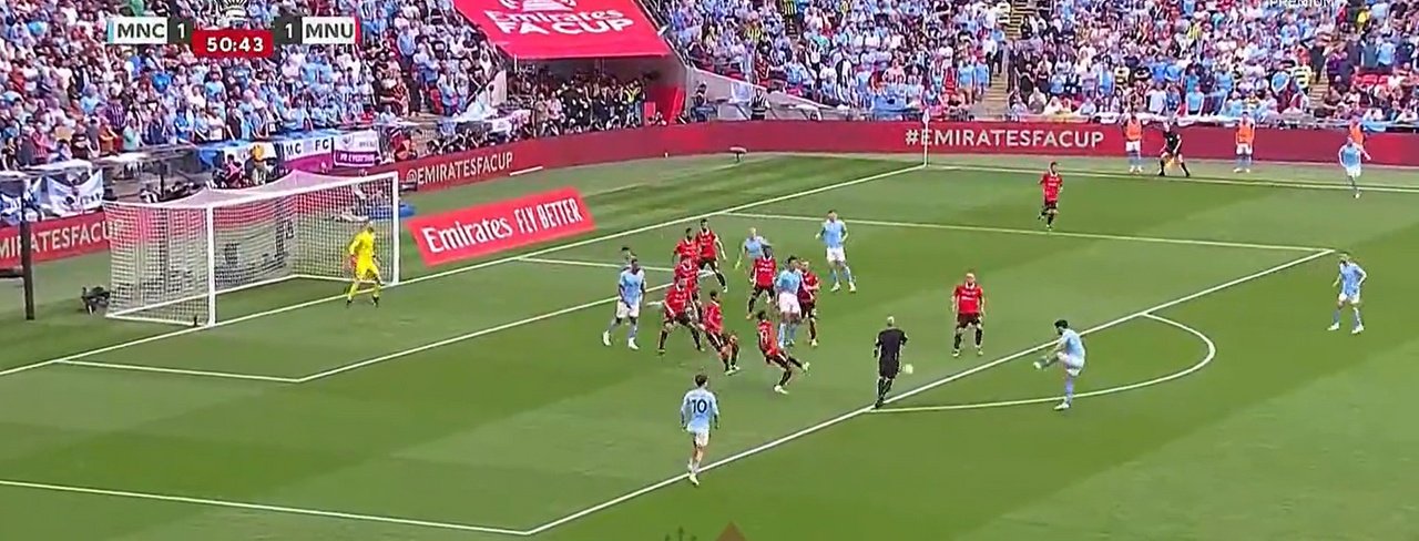 Gundogan made it two in the 51st minute of the final against United. Screenshot/beInSports