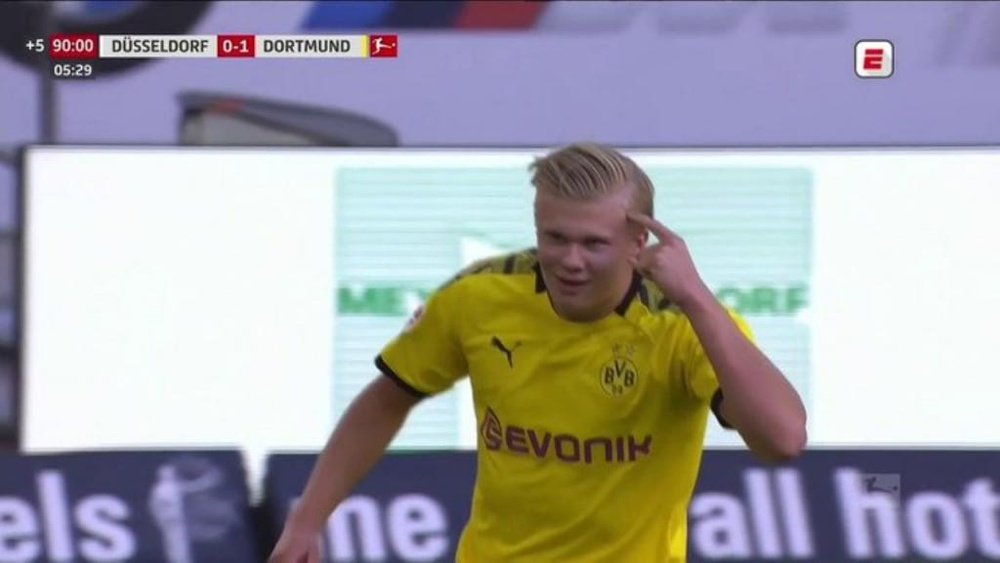 Haaland délivre Dortmund à la 95e minute de jeu. Capture/MovistarLigadeCampeones