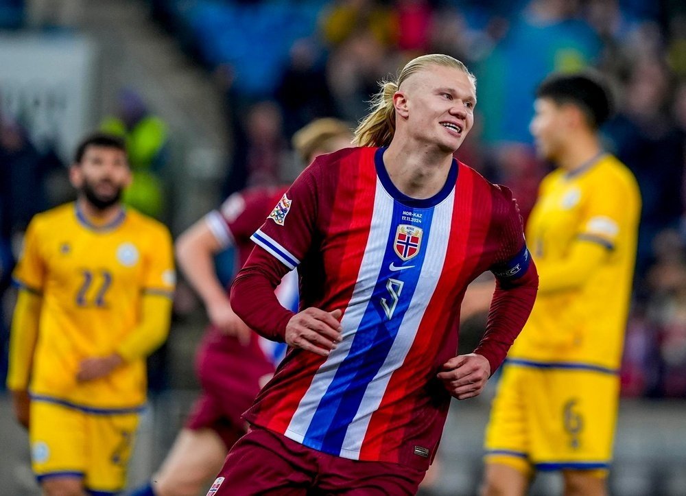 Haaland na seleção: garantia de gols para a Noruega. AFP