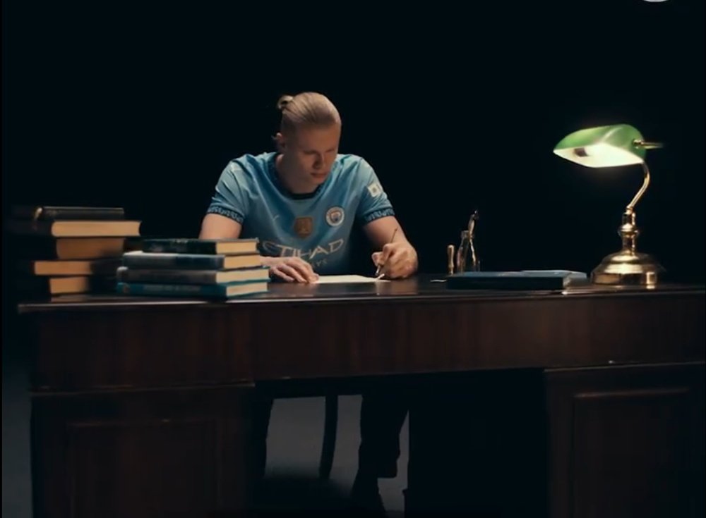 Haaland has penned a nine-year-and-a-half contract with Man City. Screenshot/X/ManCity