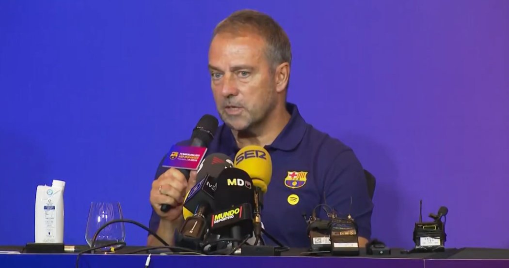 Hansi Flick speaking in the press conference. Capture/Esport3