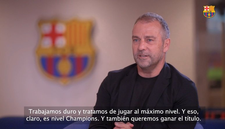 Hansi Flick avisa: el objetivo del Barça es la Champions. Captura/Barça One