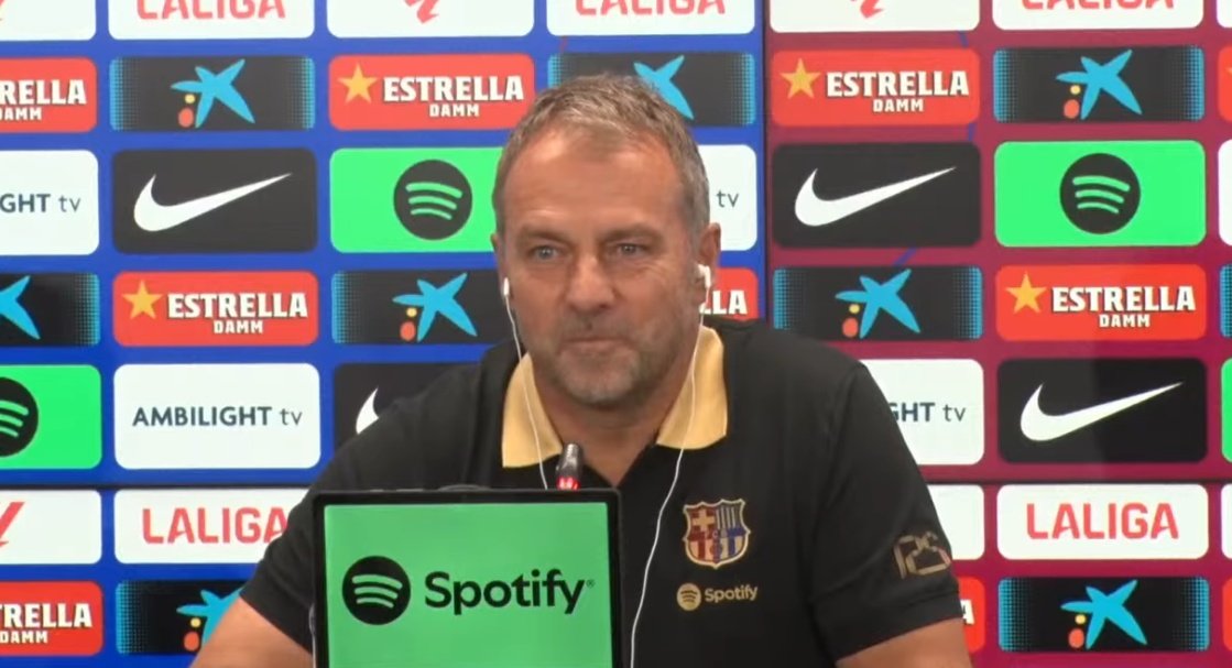 Flick analysed what awaits his team against Girona. Screenshot/FCBarcelona