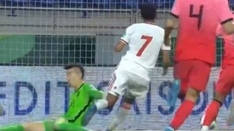 Harib Abdalla Suhail marcó el único gol del partido. Captura/5Live