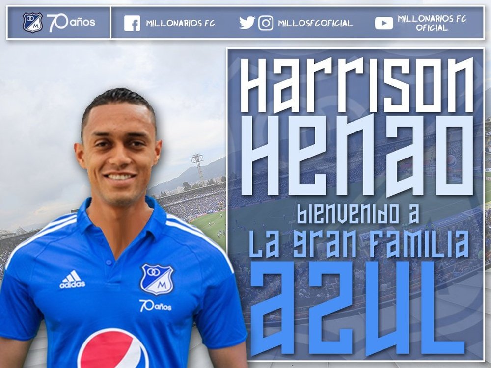Harrison Henao, nuevo refuerzo de Millonarios. MillonariosFC