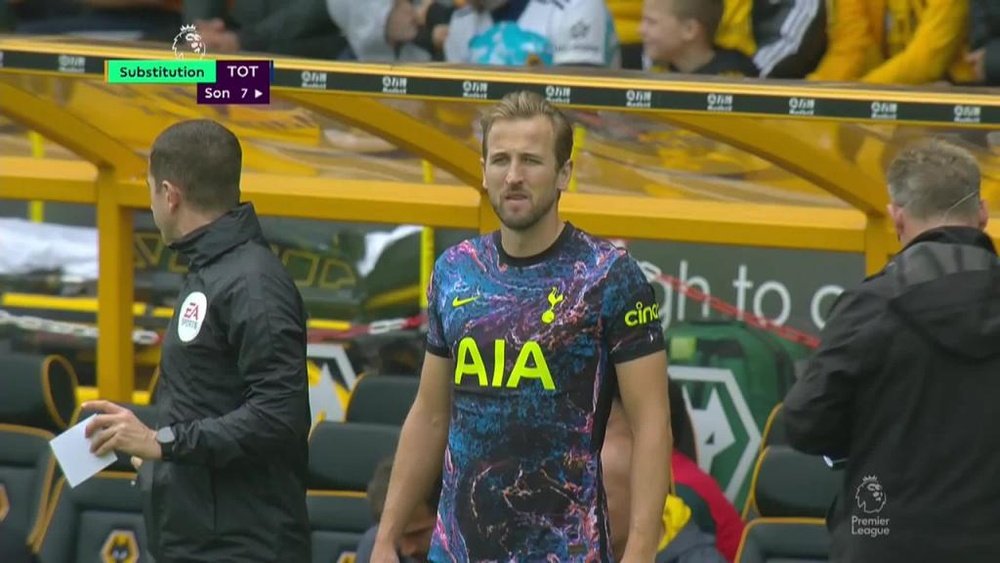 Harry Kane returned for Tottenham away to Wolves. Screenshot/DAZN