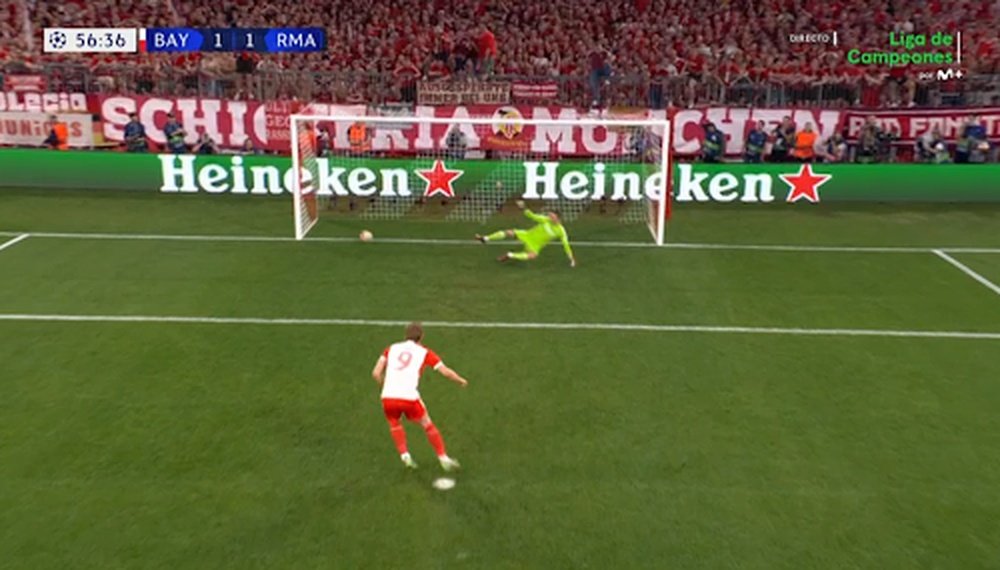 Penalti de Lucas, gol de Kane y remontada del Bayern en 4'. Captura/Movistar+